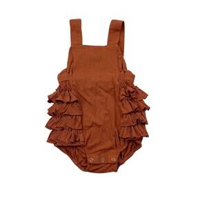 Kate Quinn Ribbed Side Ruffle Bubble Romper